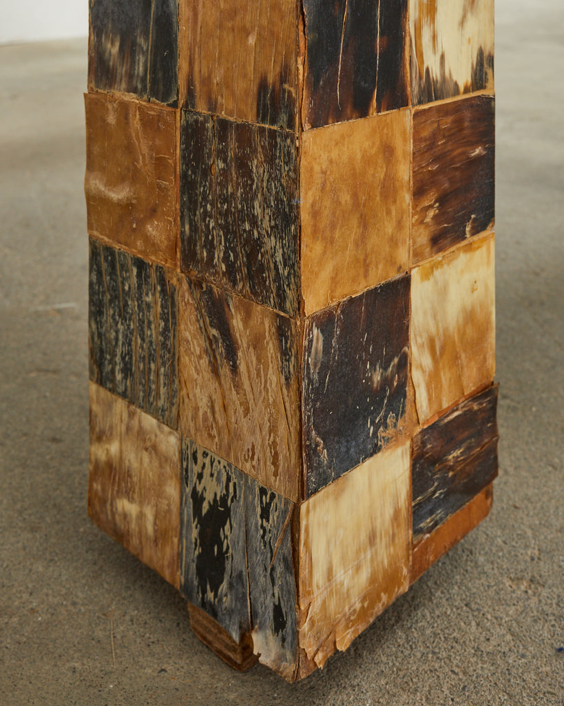 Pair of Tessellated Horn Block Tables Designed by Thomas Britt