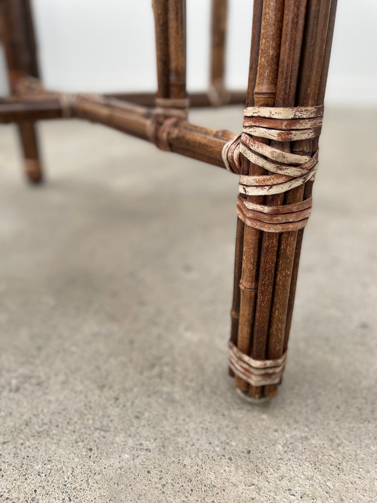 McGuire Organic Modern Bamboo Rattan Round Dining Table