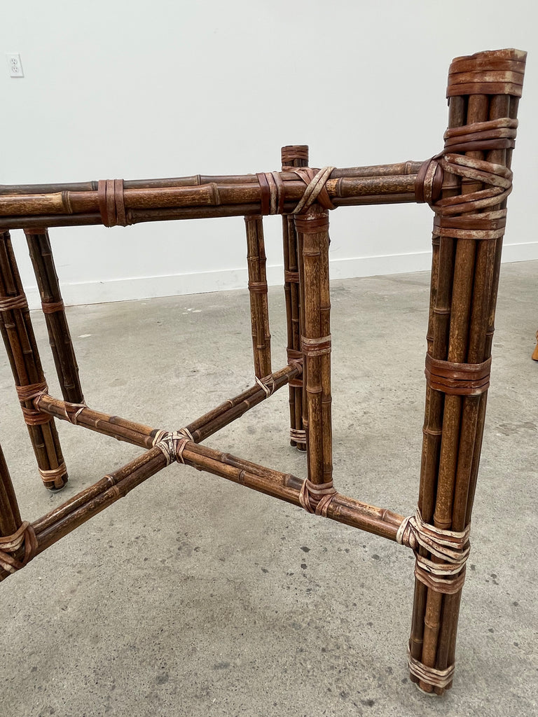 McGuire Organic Modern Bamboo Rattan Round Dining Table