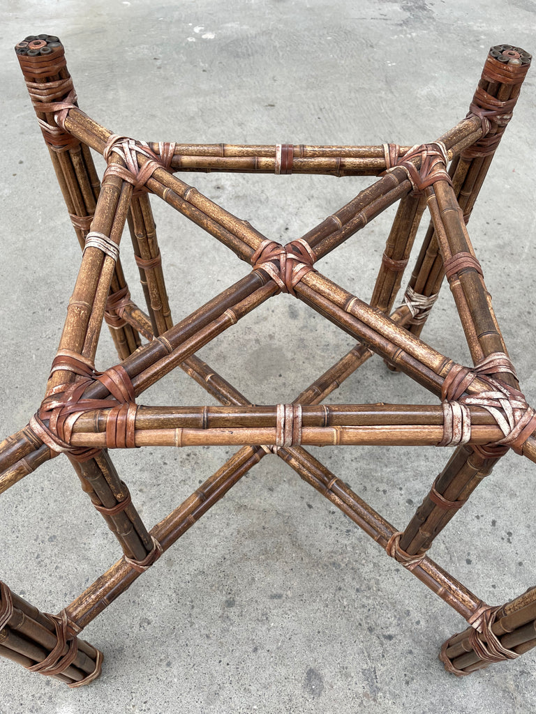 McGuire Organic Modern Bamboo Rattan Round Dining Table