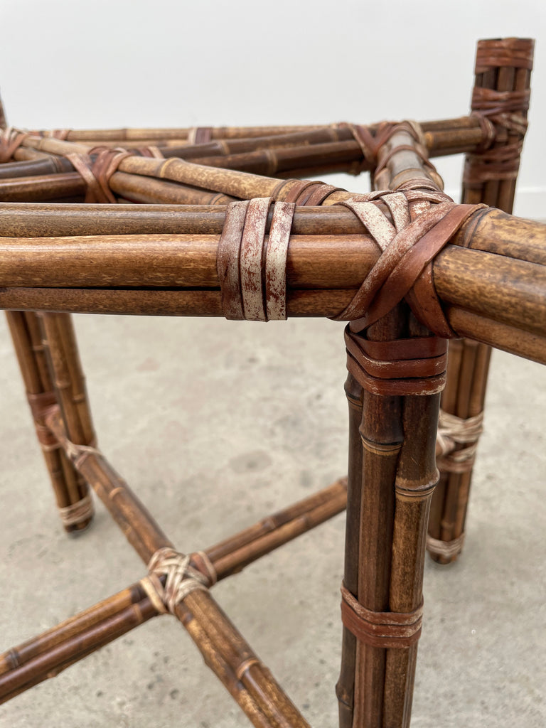 McGuire Organic Modern Bamboo Rattan Round Dining Table