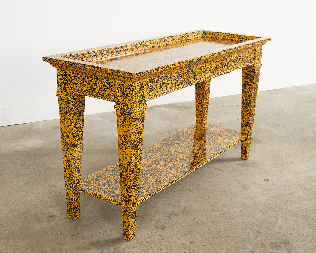English Regency Style Two Tier Console Speckled by Ira Yeager