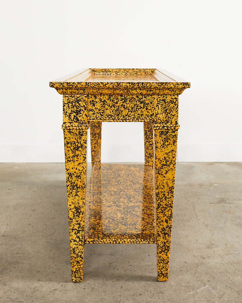 English Regency Style Two Tier Console Speckled by Ira Yeager