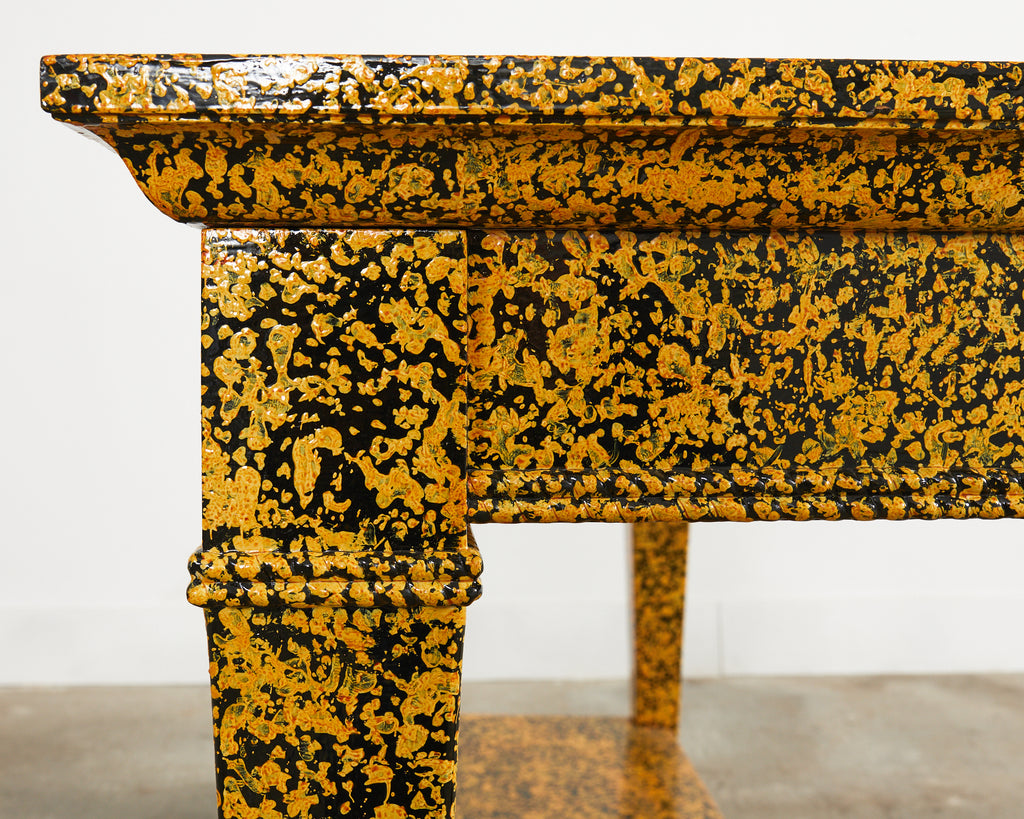 English Regency Style Two Tier Console Speckled by Ira Yeager