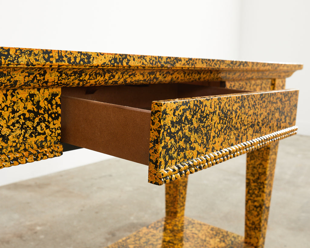 English Regency Style Two Tier Console Speckled by Ira Yeager