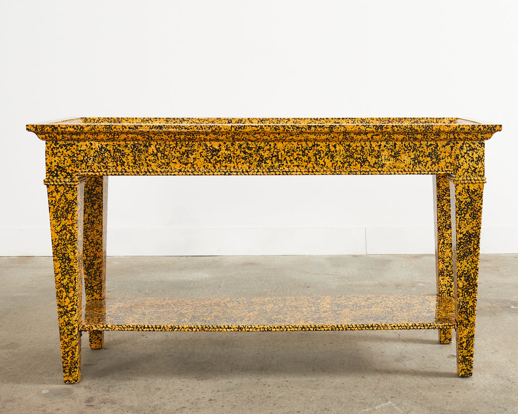 English Regency Style Two Tier Console Speckled by Ira Yeager