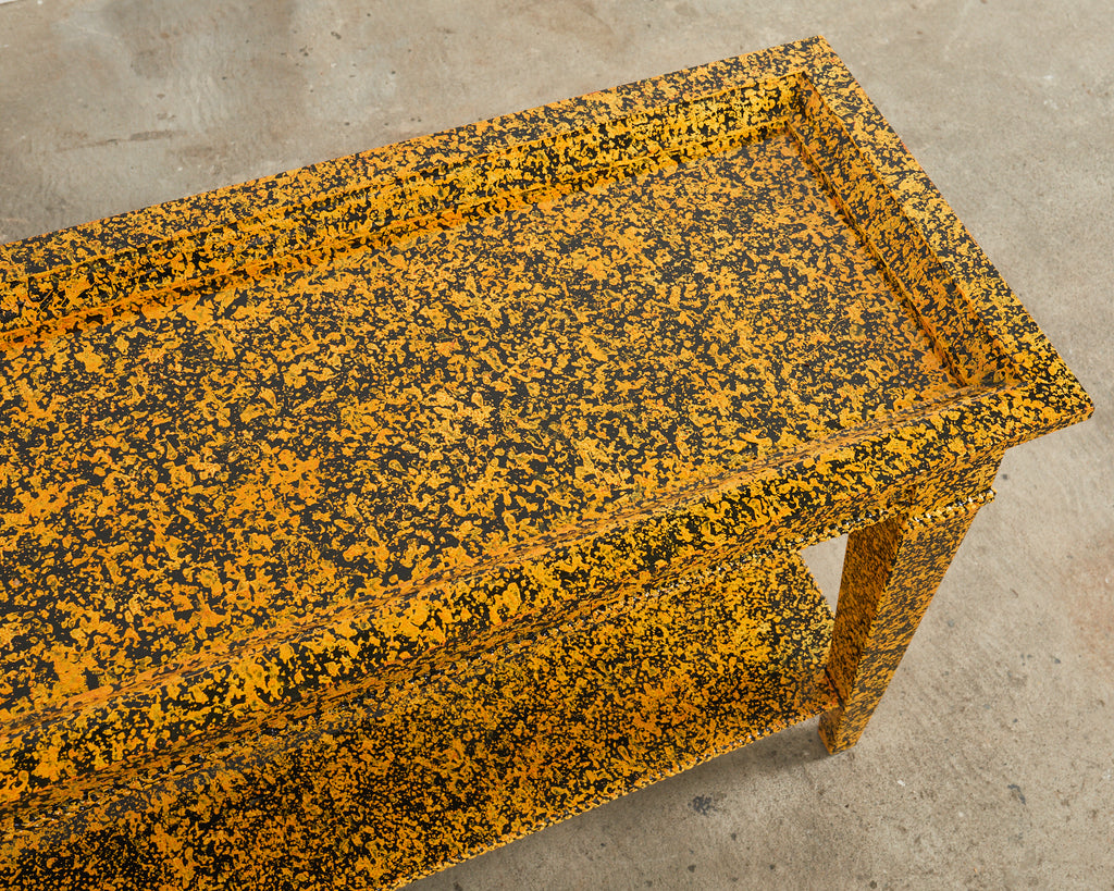 English Regency Style Two Tier Console Speckled by Ira Yeager