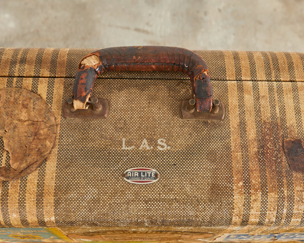 Folk Art Painted Face Suitcase by Artist Ira Yeager