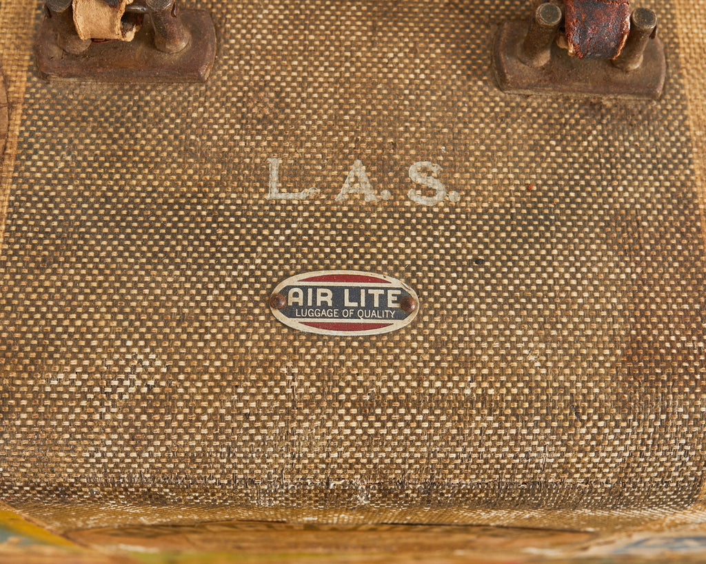 Folk Art Painted Face Suitcase by Artist Ira Yeager
