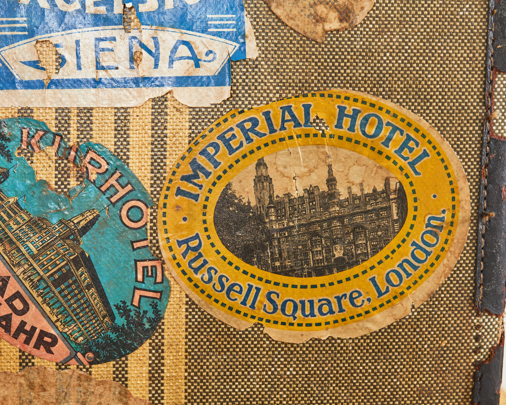 Folk Art Painted Face Suitcase by Artist Ira Yeager