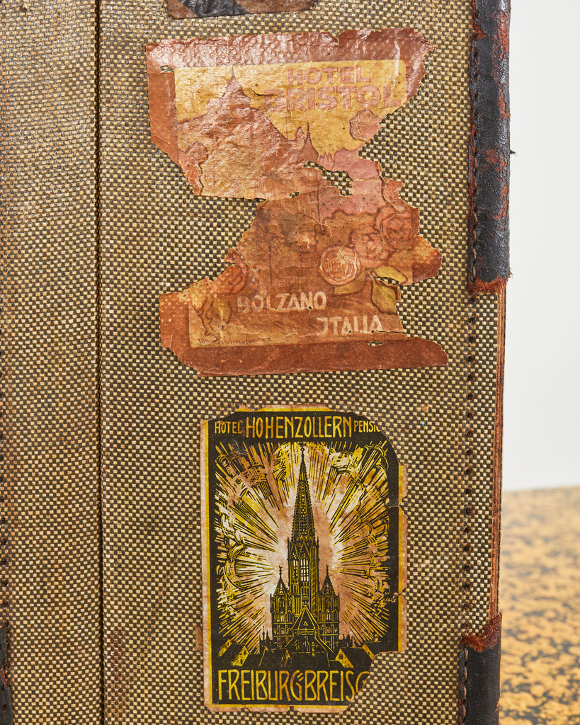 Folk Art Painted Face Suitcase by Artist Ira Yeager