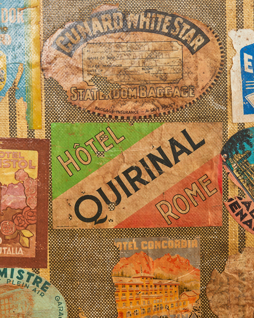 Folk Art Painted Face Suitcase by Artist Ira Yeager