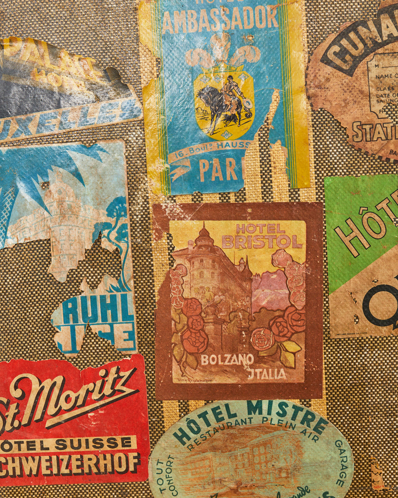 Folk Art Painted Face Suitcase by Artist Ira Yeager