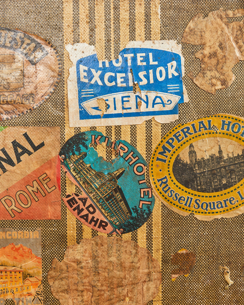 Folk Art Painted Face Suitcase by Artist Ira Yeager