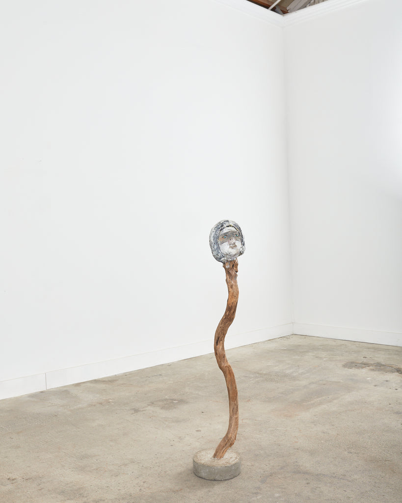 Ira Yeager Pierrot Clown Head Sculpture Mounted on Stand