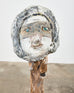 Ira Yeager Pierrot Clown Head Sculpture Mounted on Stand