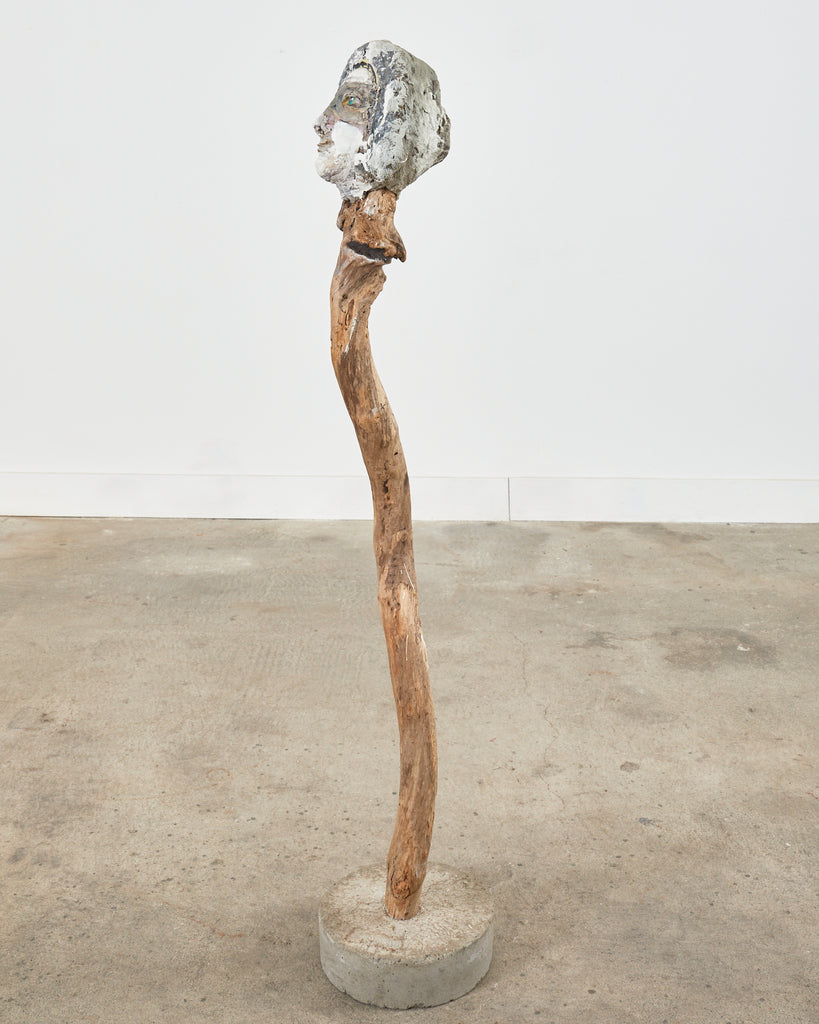 Ira Yeager Pierrot Clown Head Sculpture Mounted on Stand