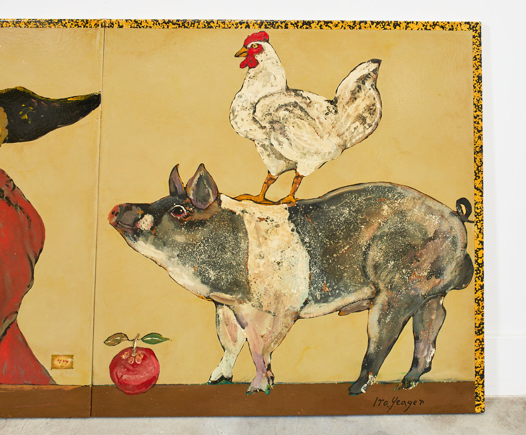 Ira Yeager 18th Century French Gentlemen with Farm Animals