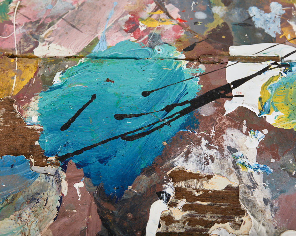 Artist Ira Yeager's Studio Painting Palette Work Table