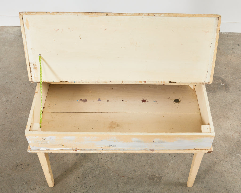 Artist Ira Yeager's Studio Painting Palette Work Table