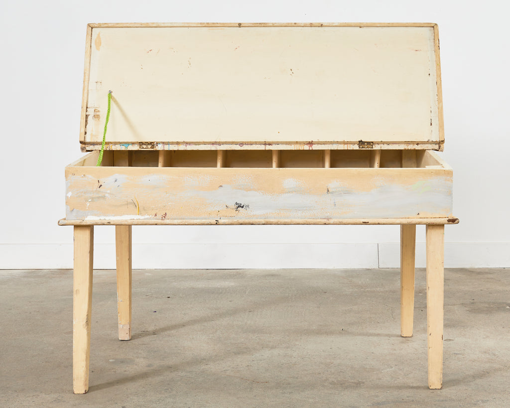 Artist Ira Yeager's Studio Painting Palette Work Table