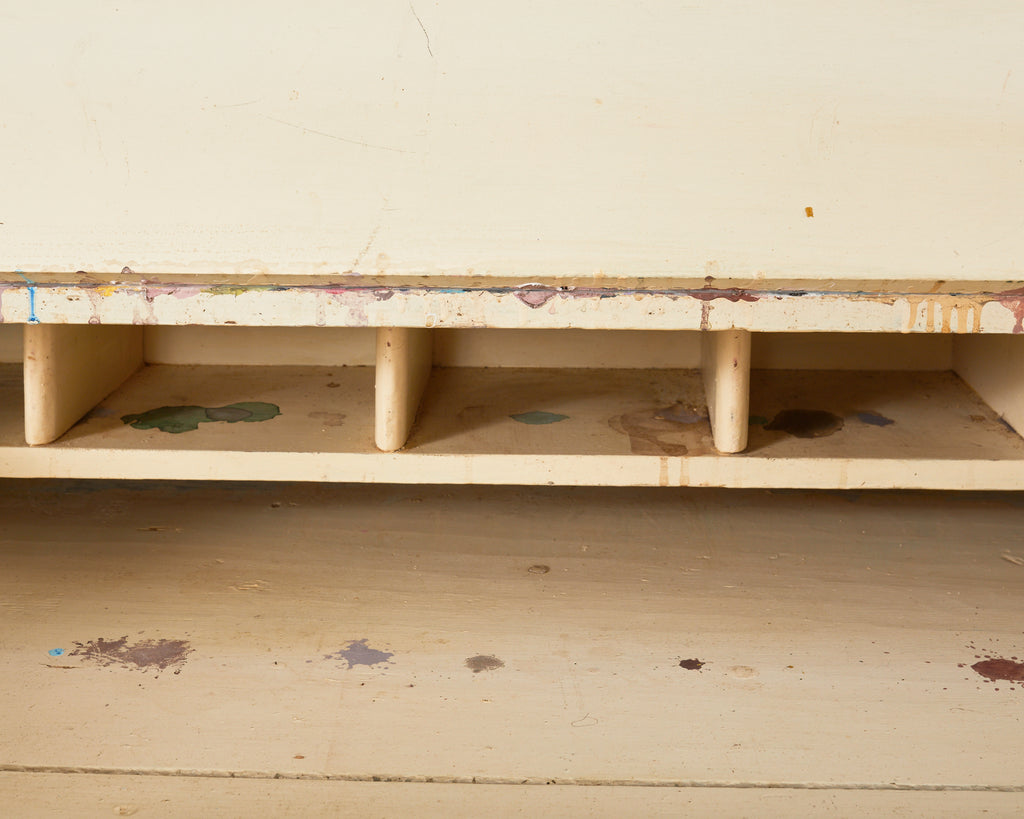 Artist Ira Yeager's Studio Painting Palette Work Table