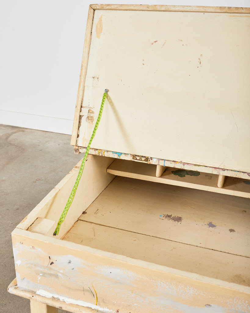 Artist Ira Yeager's Studio Painting Palette Work Table