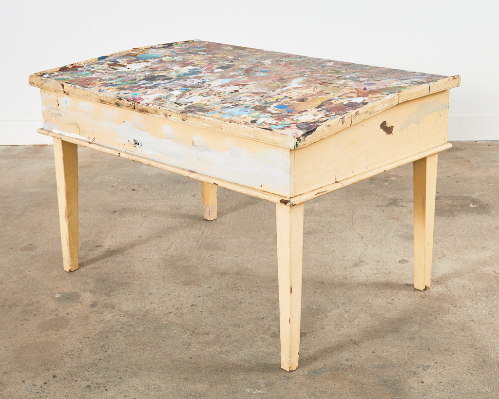 Artist Ira Yeager's Studio Painting Palette Work Table