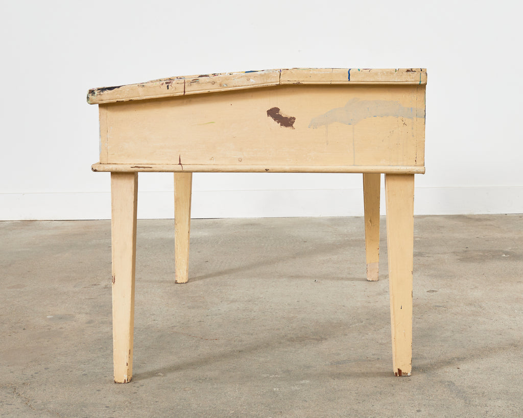 Artist Ira Yeager's Studio Painting Palette Work Table