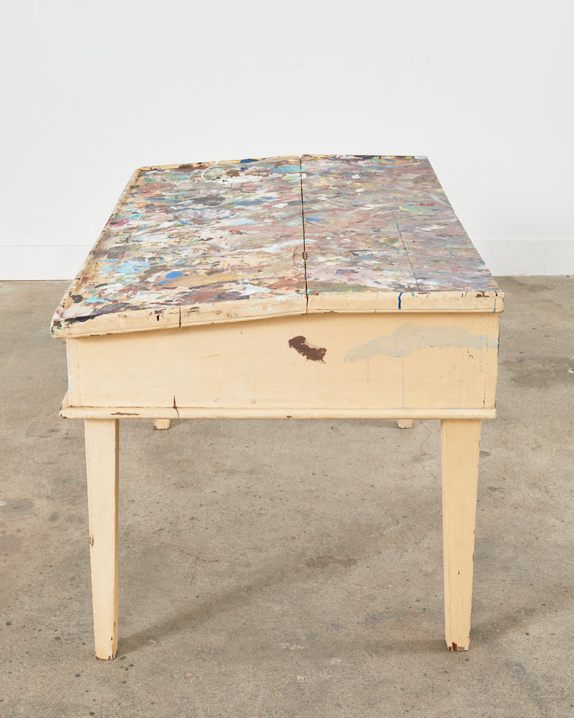 Artist Ira Yeager's Studio Painting Palette Work Table