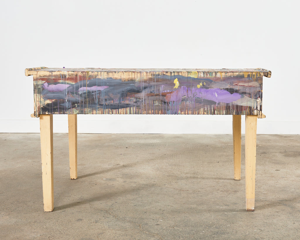 Artist Ira Yeager's Studio Painting Palette Work Table