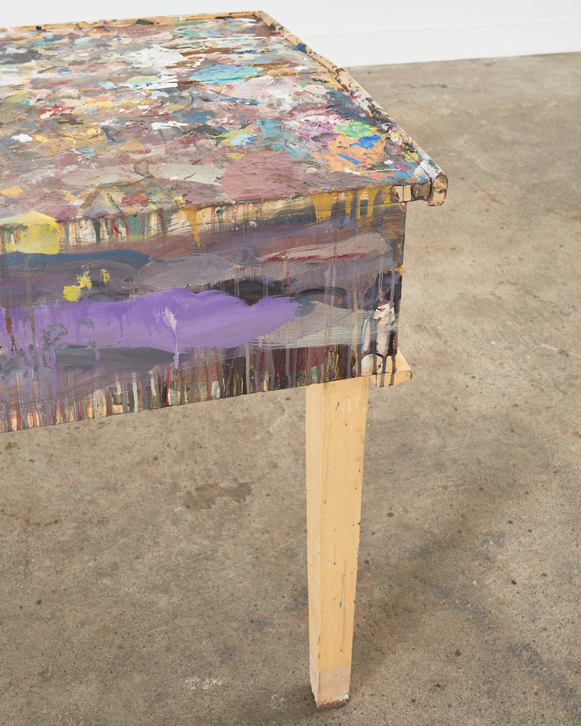 Artist Ira Yeager's Studio Painting Palette Work Table