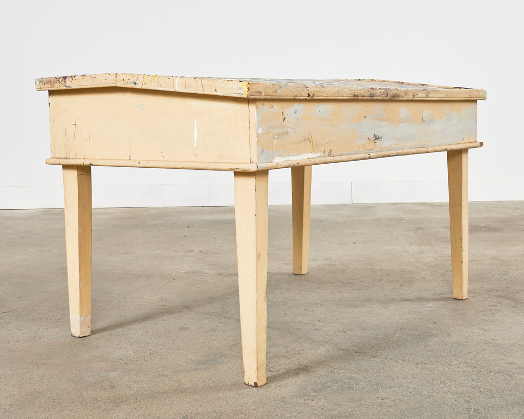 Artist Ira Yeager's Studio Painting Palette Work Table