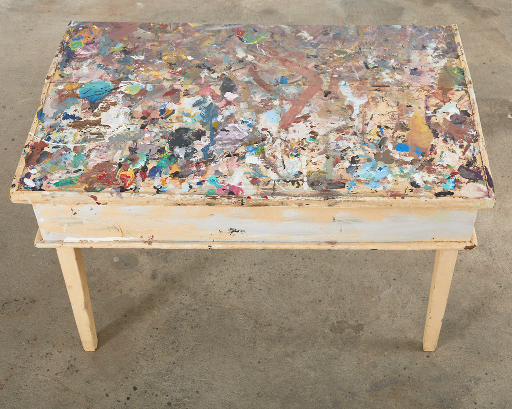 Artist Ira Yeager's Studio Painting Palette Work Table