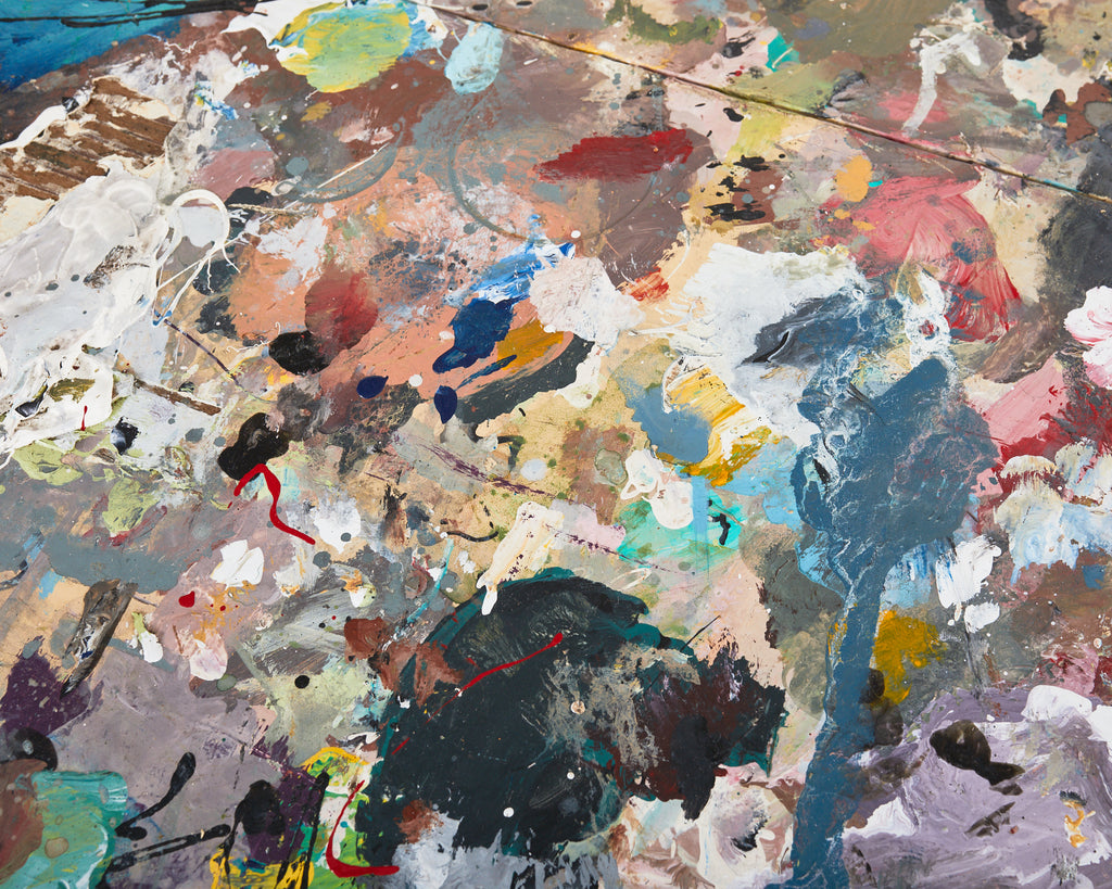 Artist Ira Yeager's Studio Painting Palette Work Table