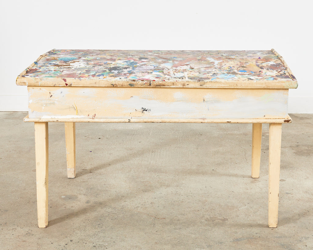 Artist Ira Yeager's Studio Painting Palette Work Table