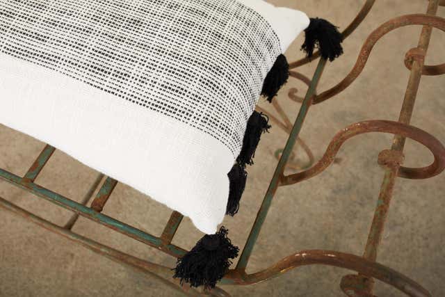 Pair of Hollywood Regency Wrought Iron Curule Benches