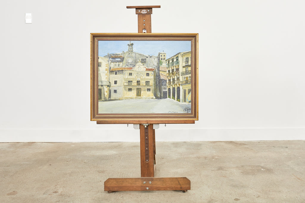 Midcentury Modern Italian Impressionist Town Square