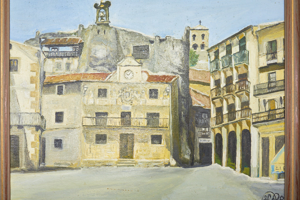 Midcentury Modern Italian Impressionist Town Square