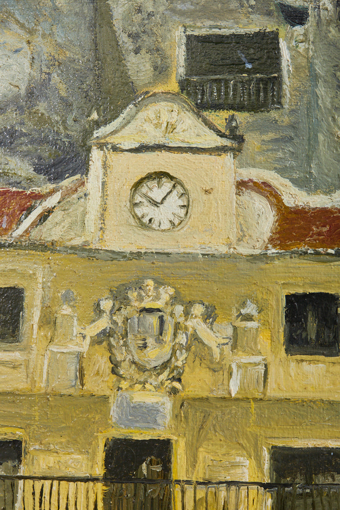 Midcentury Modern Italian Impressionist Town Square