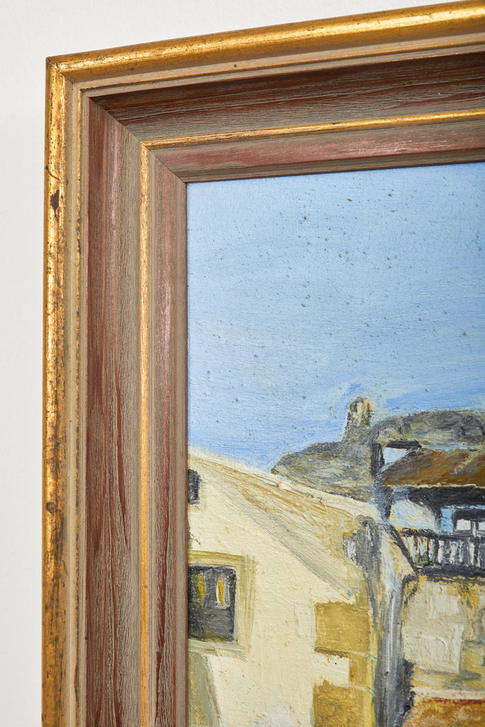 Midcentury Modern Italian Impressionist Town Square