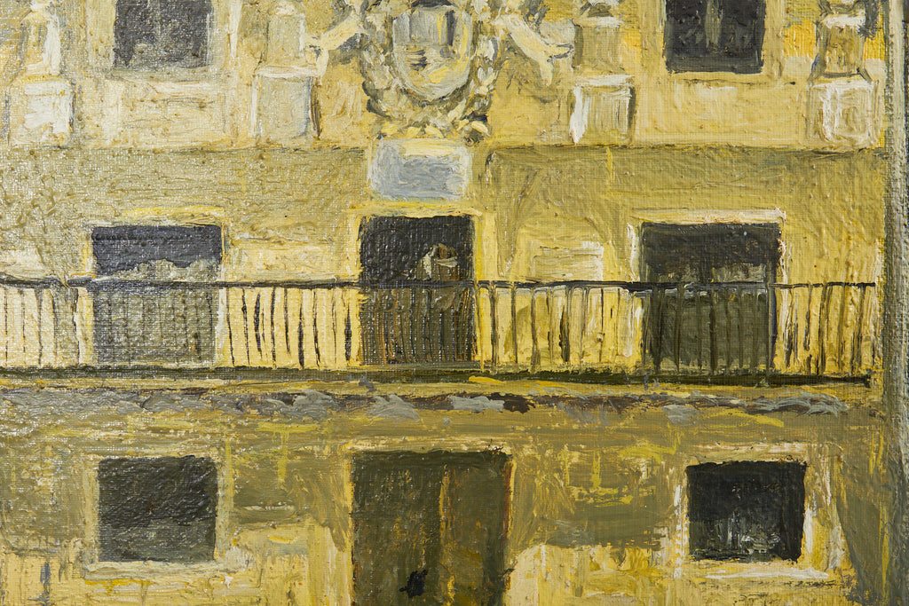 Midcentury Modern Italian Impressionist Town Square