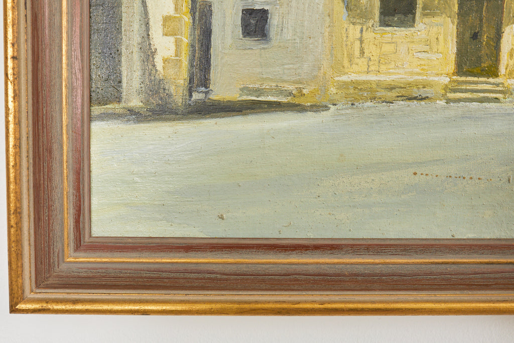 Midcentury Modern Italian Impressionist Town Square