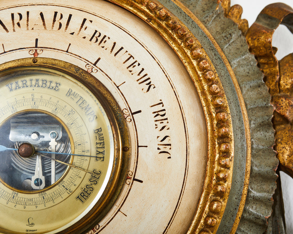 19th Century Italian Carved Louis XVI Style Giltwood Barometer