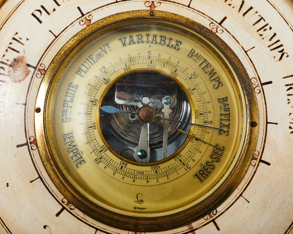 19th Century Italian Carved Louis XVI Style Giltwood Barometer