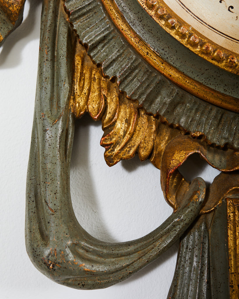 19th Century Italian Carved Louis XVI Style Giltwood Barometer