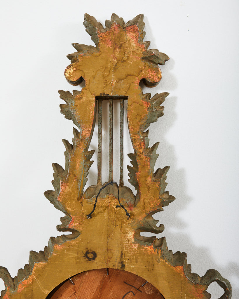 19th Century Italian Carved Louis XVI Style Giltwood Barometer