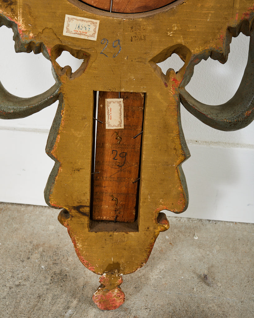 19th Century Italian Carved Louis XVI Style Giltwood Barometer