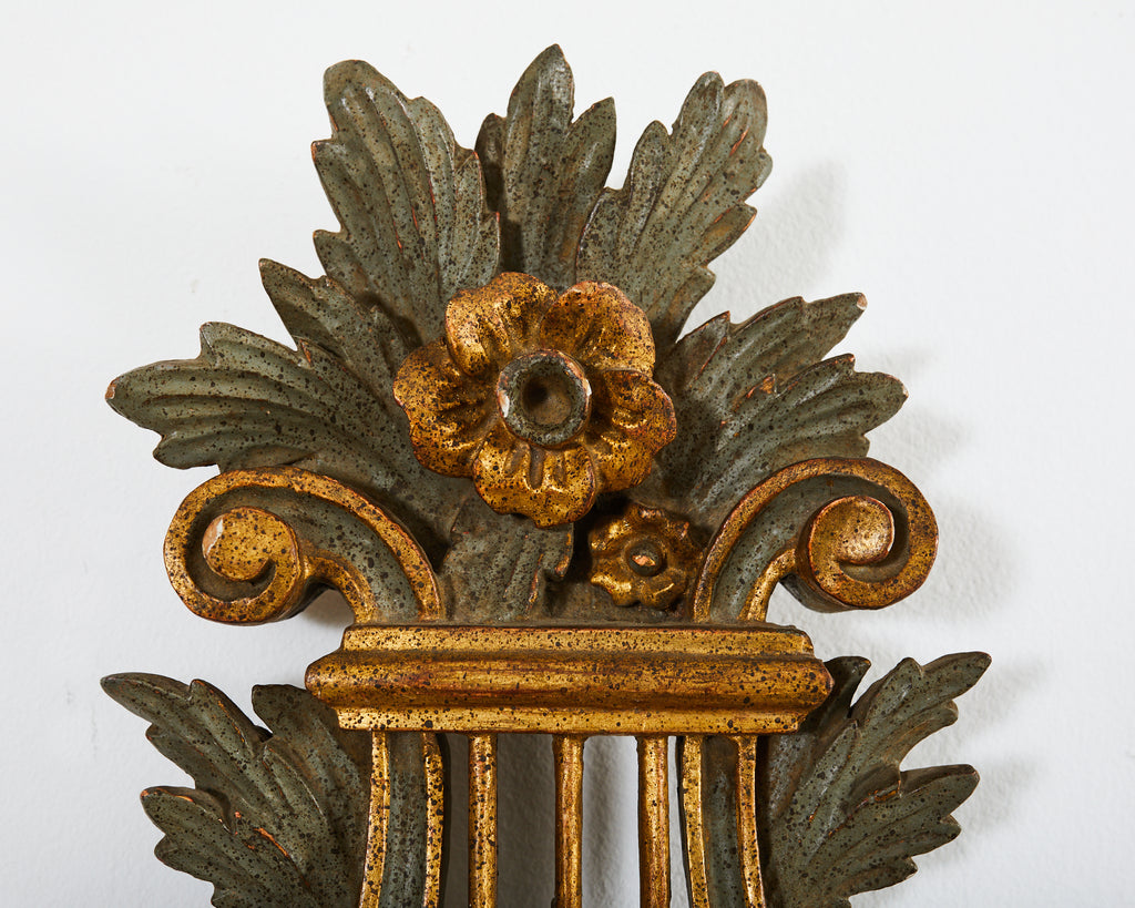 19th Century Italian Carved Louis XVI Style Giltwood Barometer