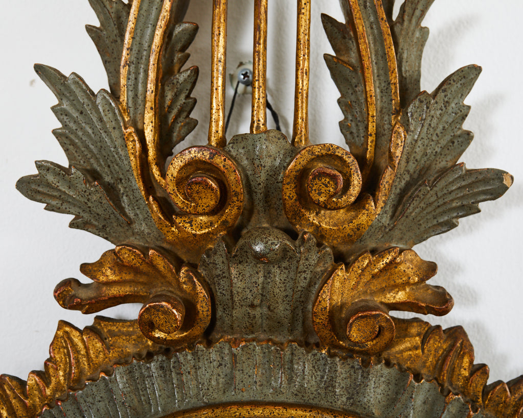 19th Century Italian Carved Louis XVI Style Giltwood Barometer